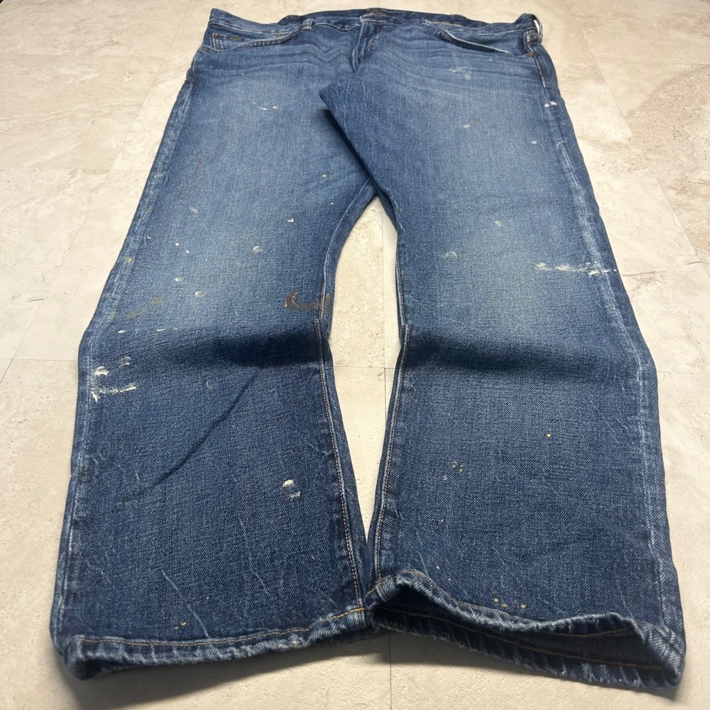 Polo Ralph Lauren Sullivan Slim Jeans Blue Men 38x30 Paint Splatter Distressed